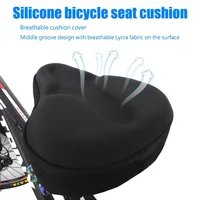 Funda de asiento de bicicleta de silicona tridimensional ultrasuave, asiento de bicicleta absorbente de golpes, antideslizante y transpirable