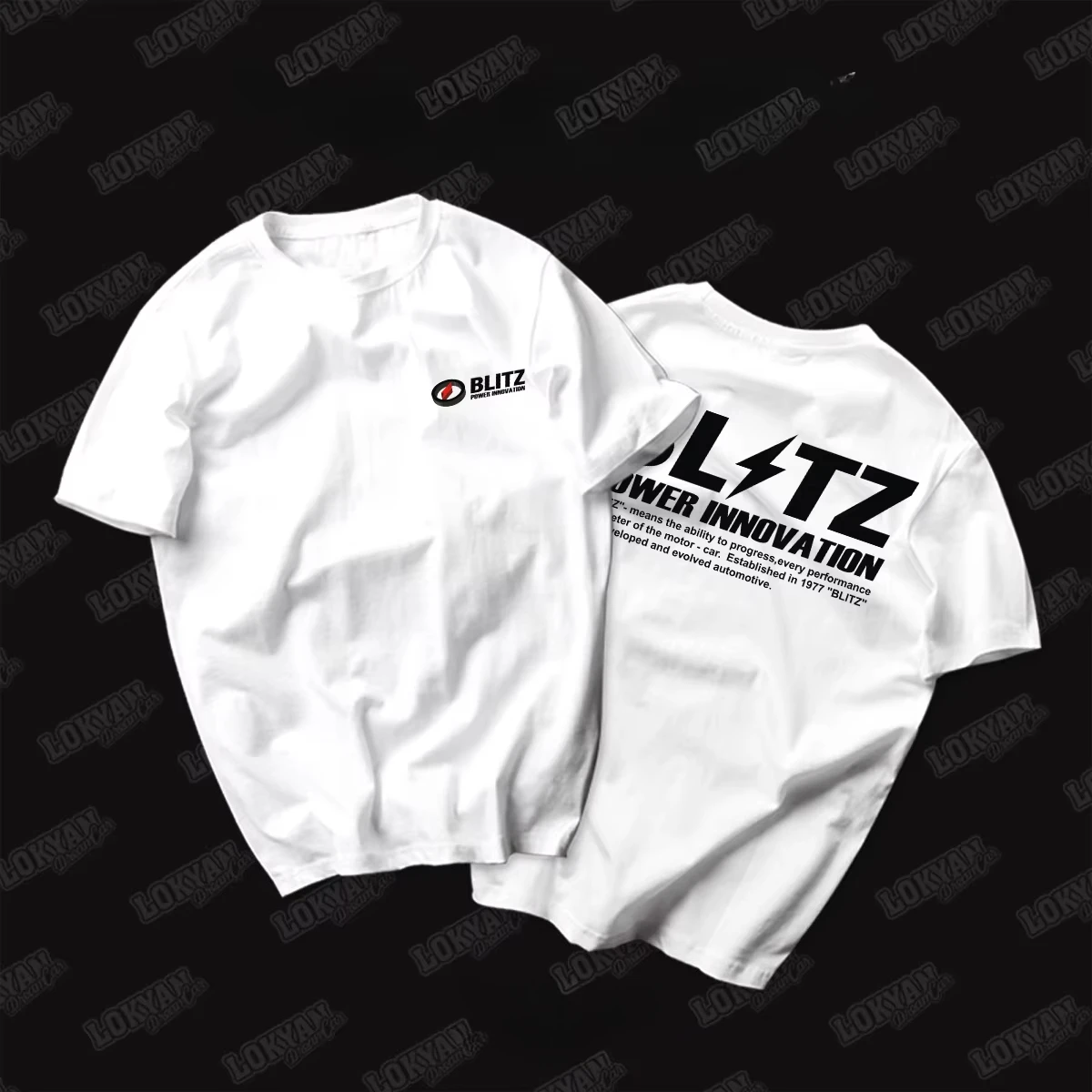 2026 New JDM Modified Car BLITZ Brand Print T-shirt Men Motorcycle Graphic Breathable Casual Short Sleeve Tops