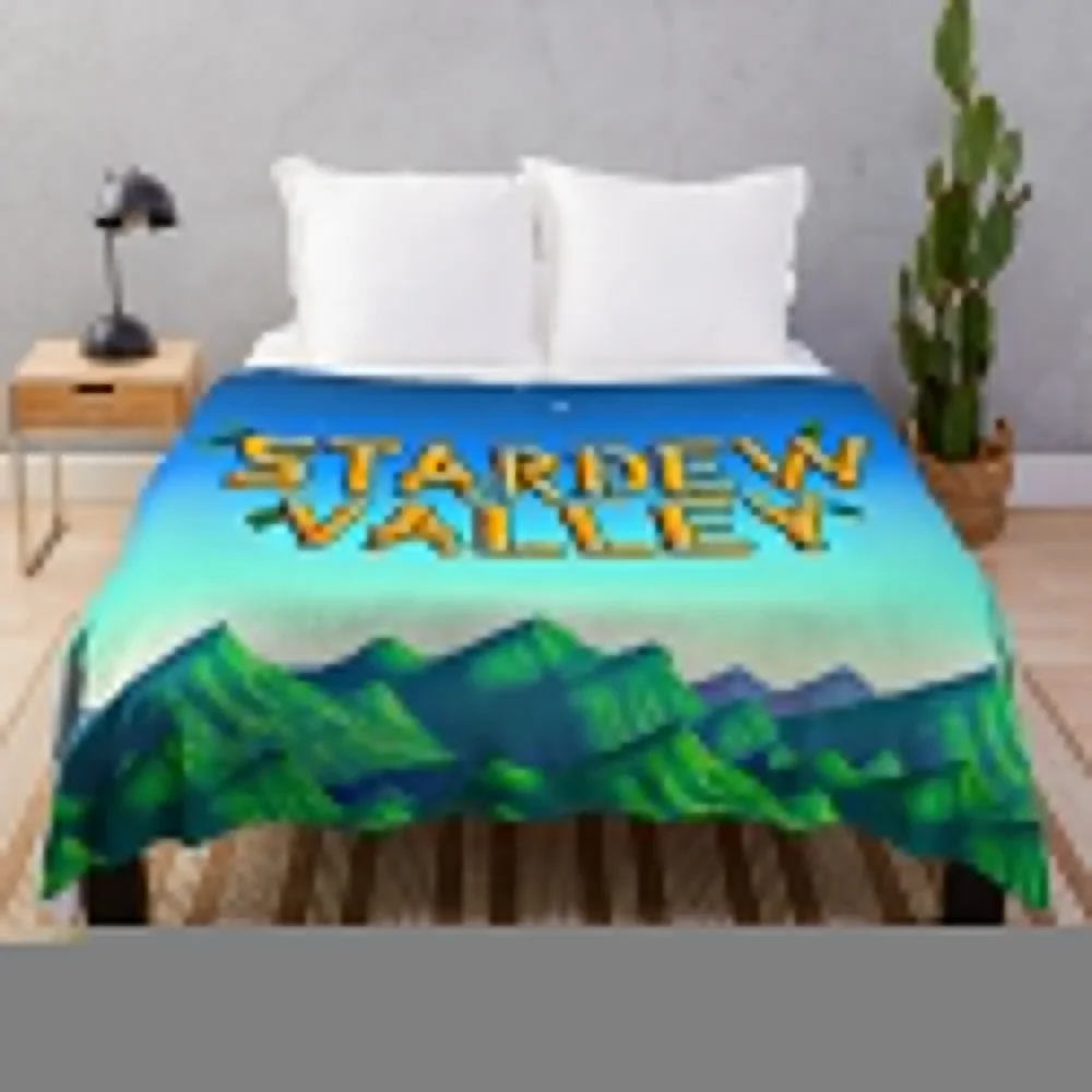 

Stardew valley title Throw Blanket Furrys for winter Soft Plaid Blankets