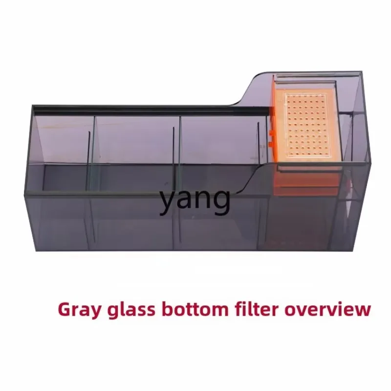 LMM fish tank stream tank aquarium gray glass bottom filter tank double drawer wet and dry separation