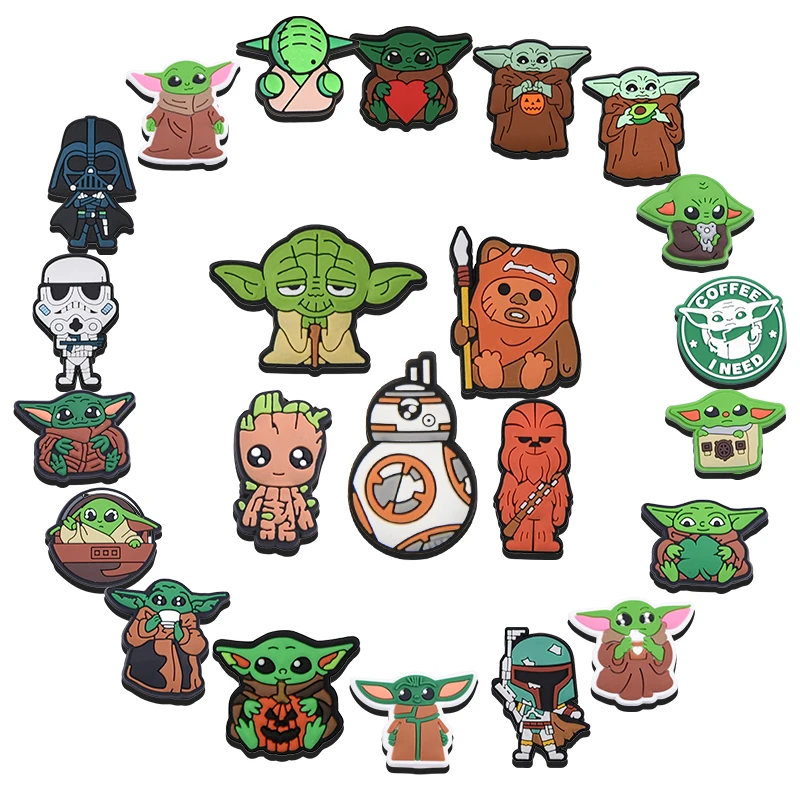 Breloques pour chaussures en film de science-fiction, 6 à 100 pièces | Boucles en PVC DIY pour chaussures, sacs et bracelets | Cadeaux de fête pour enfants et cadeaux décoratifs