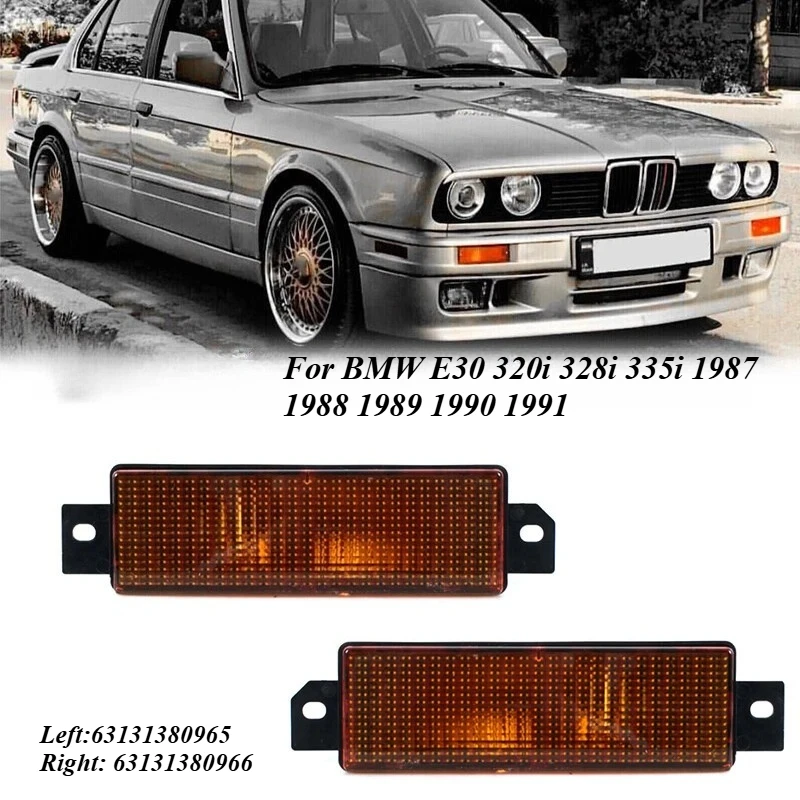 

Front Bumper Indicator Turn Signal Lamp No Bulbs For BMW E30 320i 328i 335i 1987 1988 1989 1990 1991 63131380965 63131380966