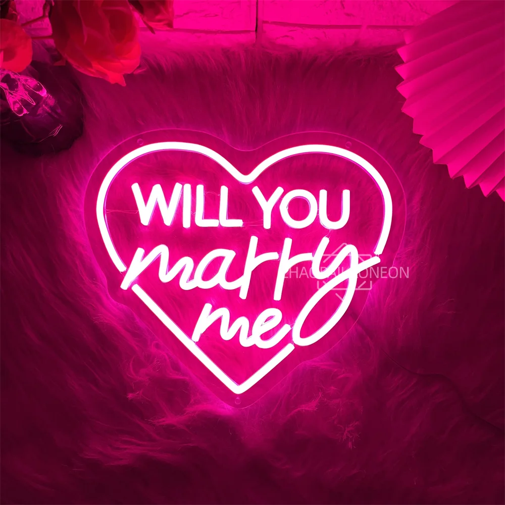 Will You Marry Me Neon Led Signs Wedding Bedroom Decoration Neon Lights USB Party Home Room Wall Decor Wedding Neon LED Signs