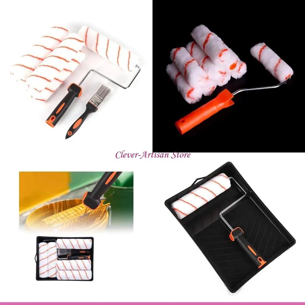 

E06B Upgraded Painting Tool Paint Rollers & TraysSet Easy to use Paint Set for DIY