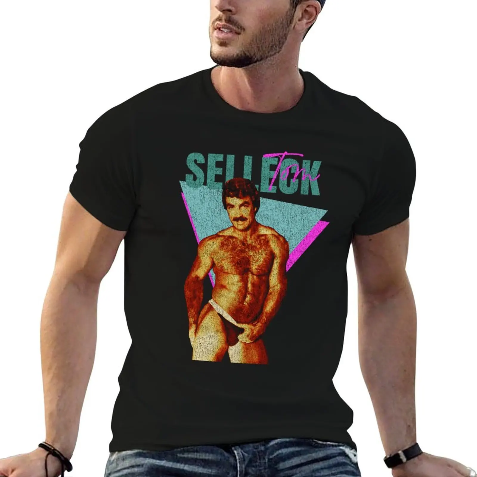Vintage Distressed Tom Selleck T-Shirt t shirt man casual man t shirt graphic cotton tshirt 100% T-shirt