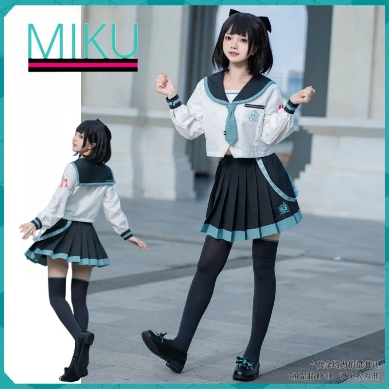 Hatsune Miku Stockings Dress Anime Peripheral Cute Cartoon Short Skirt Girly Heart Japanese Kawaii Jk Sweet Gift for Friends