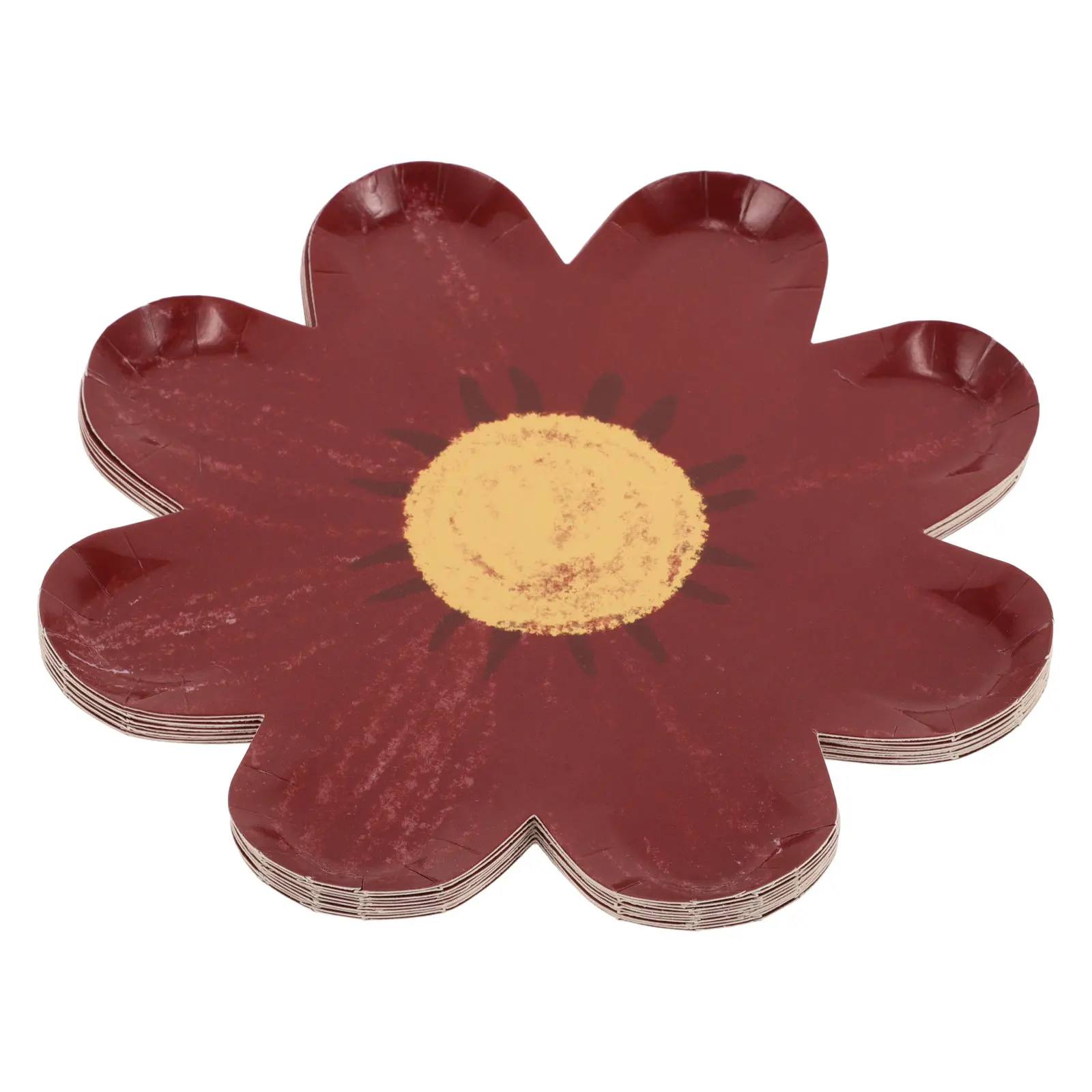 

10pcs Inch Daisy Shaped Paper Plates Floral Party Supplies Spring Birthday Tea Party Dessert Plate Events Boho