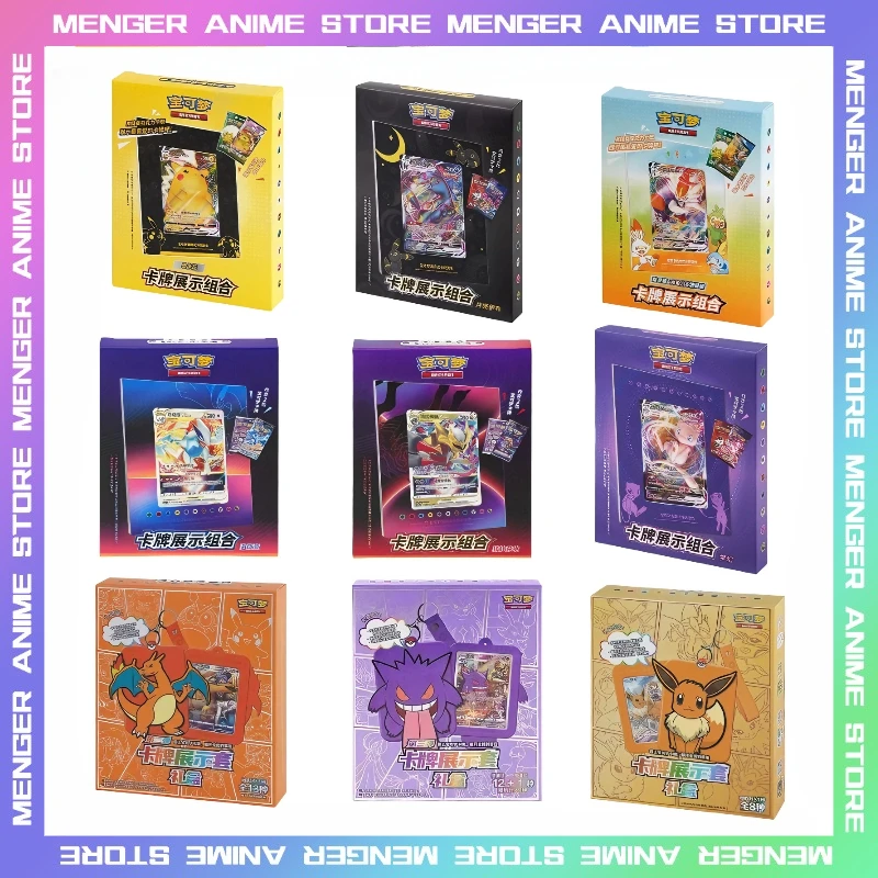100% Original Pokemon PTCG Card Display Frame Combination Gift Box Anime Pikachu Mew Umbreon Trading Card Game Collectible Gift