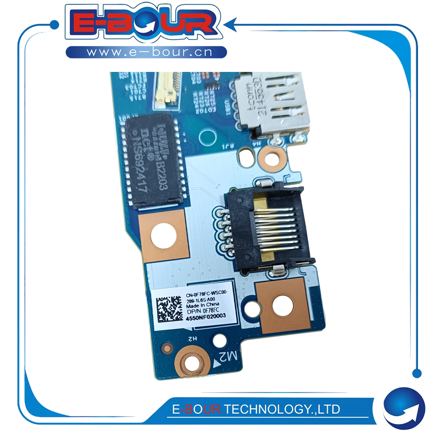 Scheda USB del computer portatile per DE Latitu 3420 e3420 4550NF020003 0F78FC Notebook Porta USB Scheda interruttore di alimentazione Nuovo