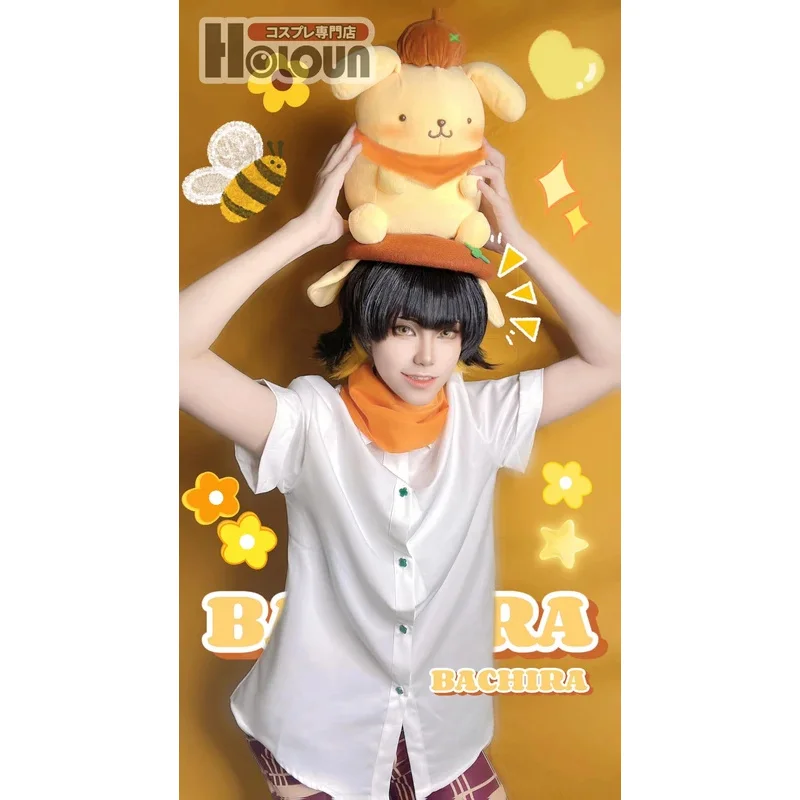 

Blue Lock Anime Bachira Cosplay Costume Wig Casual Wearing Cute Shirt Pants Scarf Hat Rose Net Sythetic Party Outfit Giftx;8's,