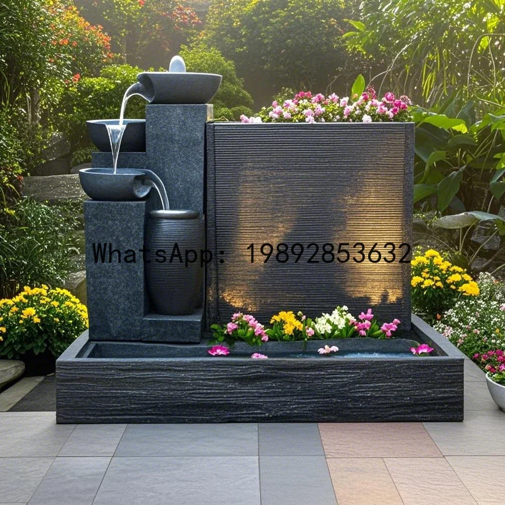 h27-Outdoor Courtyard Fish Pond Fountain Terrace Turtle Pond Feng Shui Bowl European Style Wealth-Attracting Water Flow Ornament