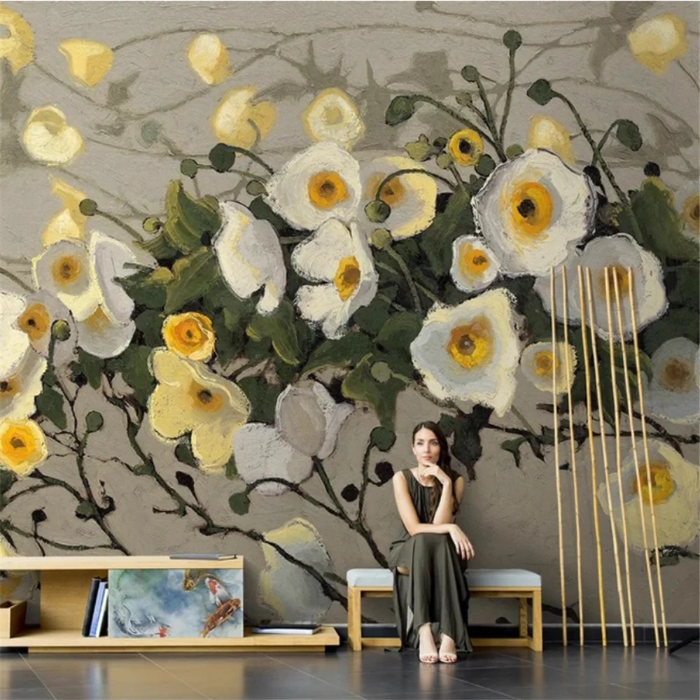 Custom photo Pink lily flower wallpaper living room bedroom TV background wall art mural painting Sticker wall paper wall panels
