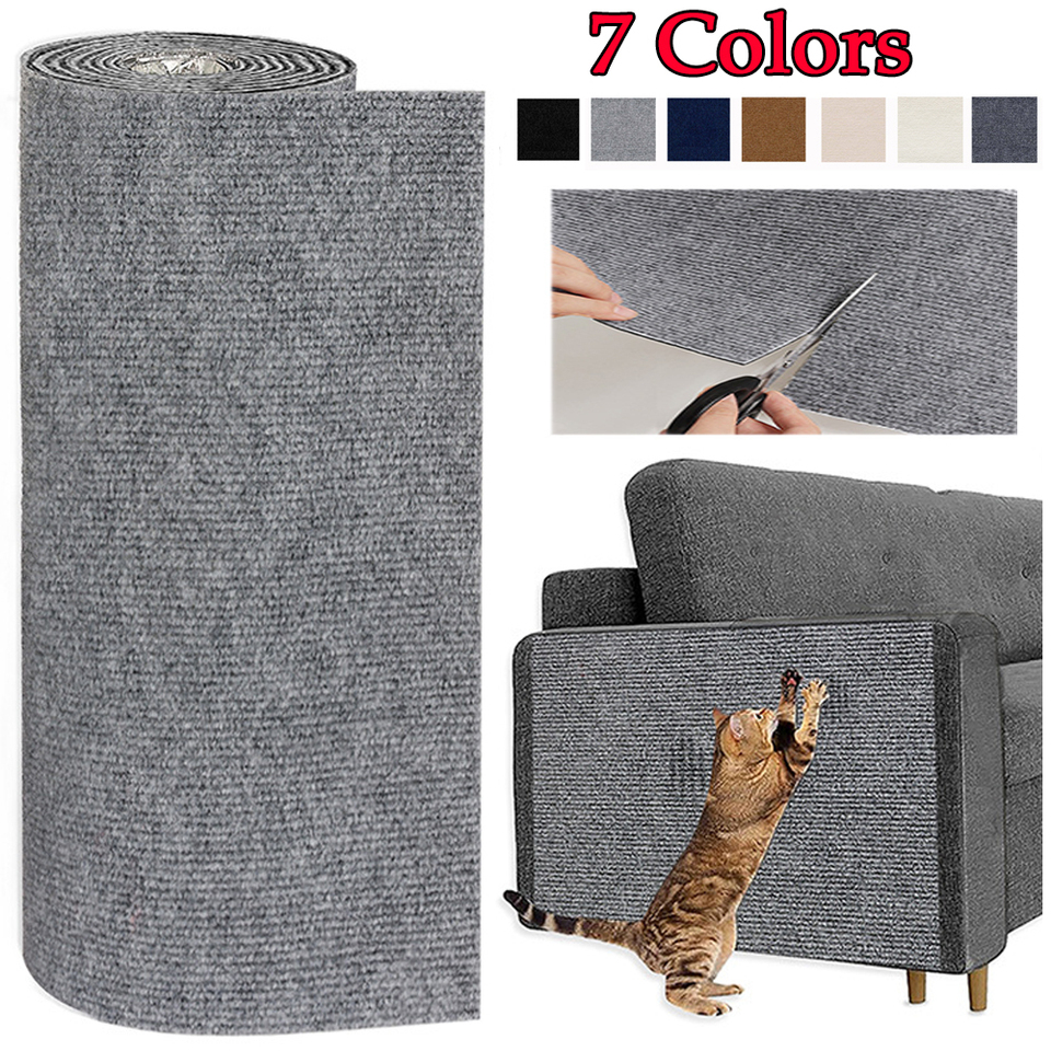  7 Colors Cat Scratcher Sofa Protector Cats Scratcher Pad Board Protection Trimmable Self-adhesive Carpet DIY Cat Scratch Mat 