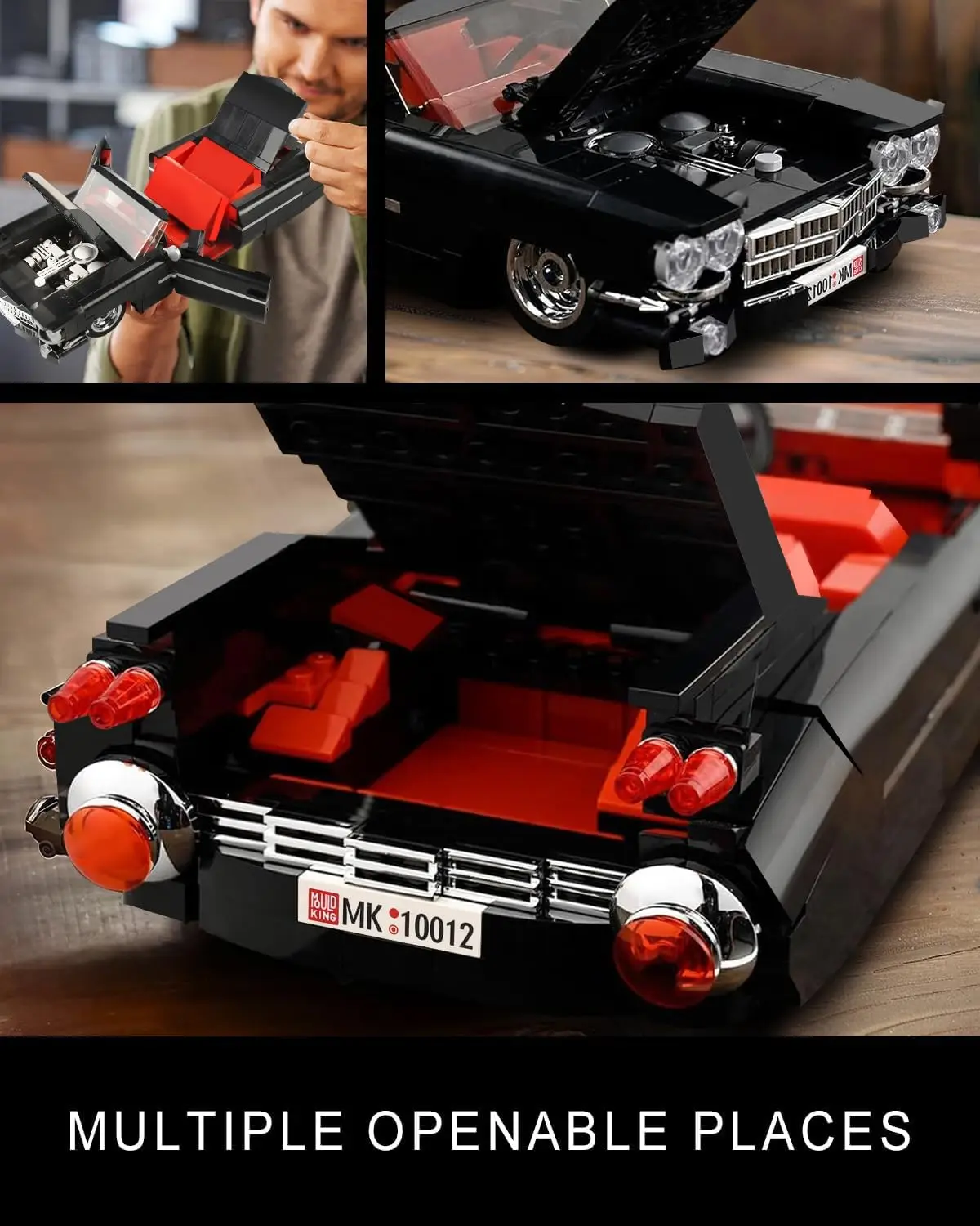 MK10012 Kit de blocos de construção de super carro - 1245 peças modelo de corrida MOC, presente de aniversário de carro esportivo colecionável para adultos e crianças de 8 anos ou mais