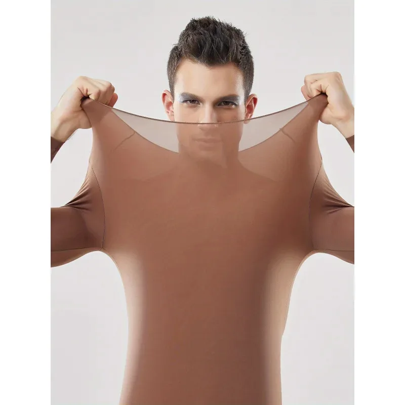 

Autumn and Winter Men's Thermal Underwear Set - Semi-Transparent Comfortable Stretch Warm Top and Pants