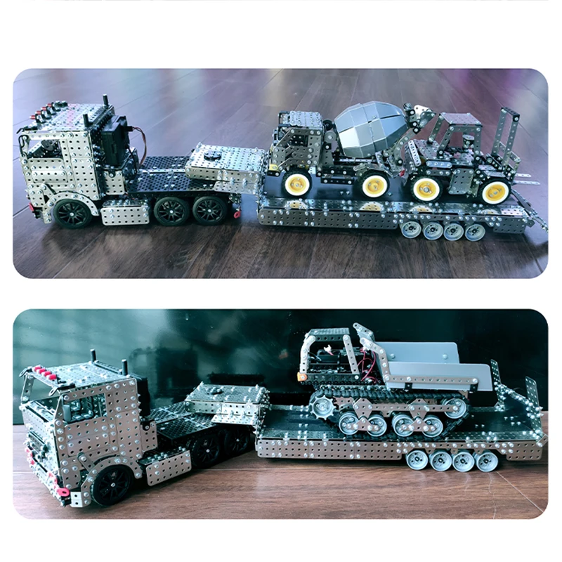 Alloy RC Crawler Excavation Model City Construction Engineering Remote Control Forklift Nut Assembly Children Toy Boy Gift