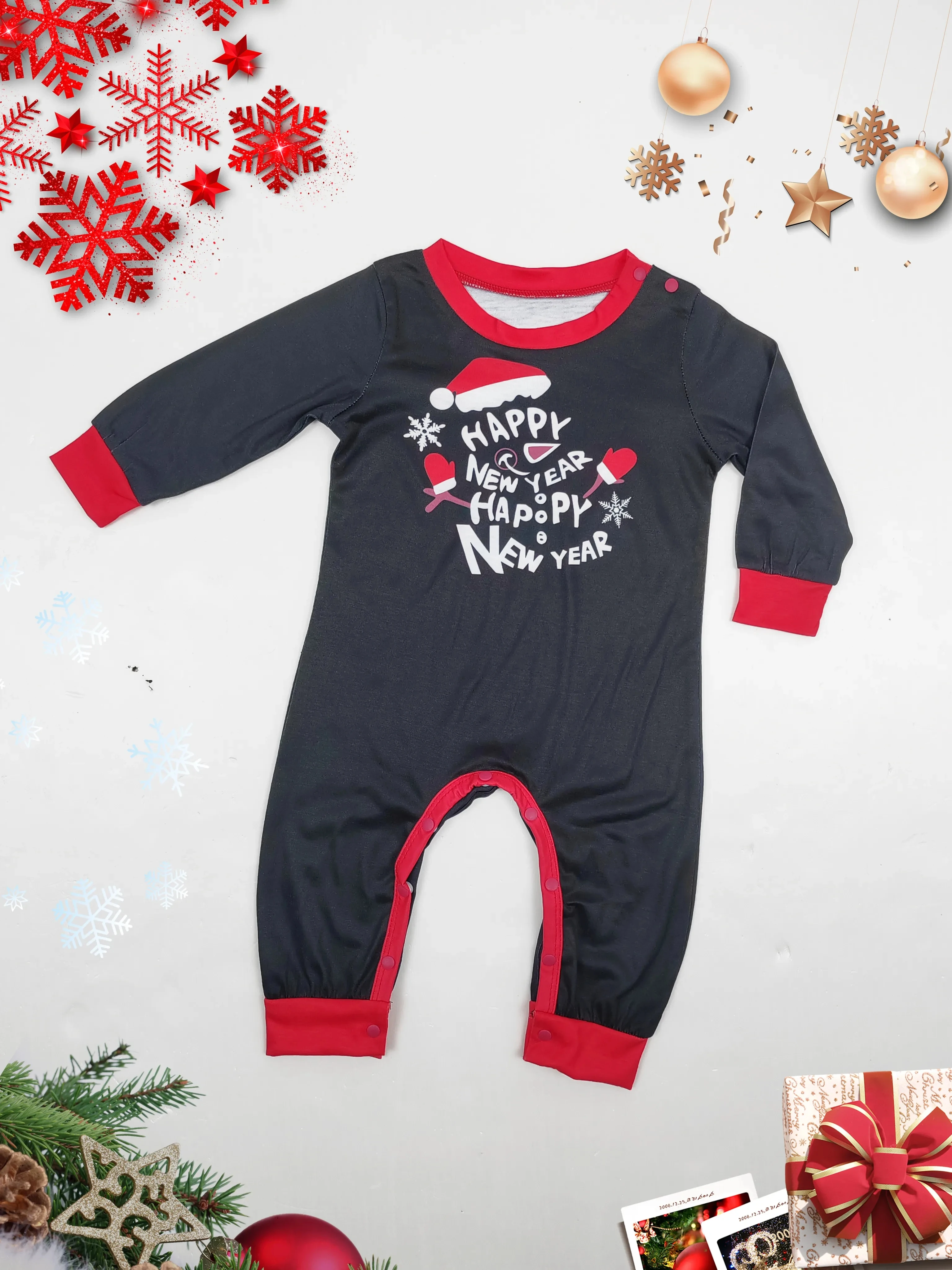 Family Matching Clothing Christmas Pajamas Set Fashion Xmas Hat Letter Print Father Mommy and Me Xmas costume Baby Jumpsuit Paj