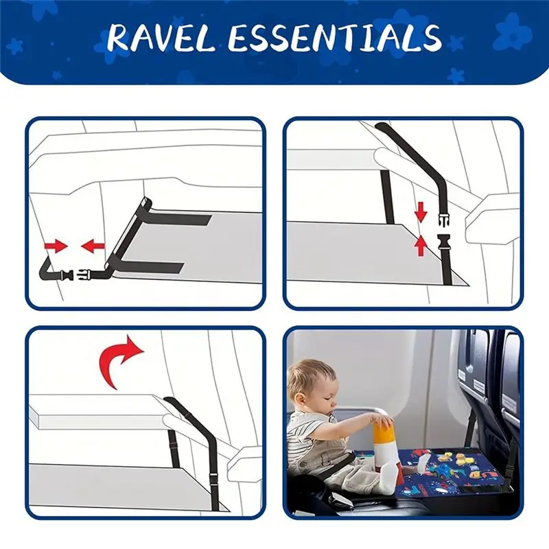 سرير طائرة للأطفال الصغار، سرير طائرة للأطفال مع لحاف للأطفال، سرير طائرة آمن ومريح للأطفال الصغار، موسع مقعد بطابقين-AC17 #2