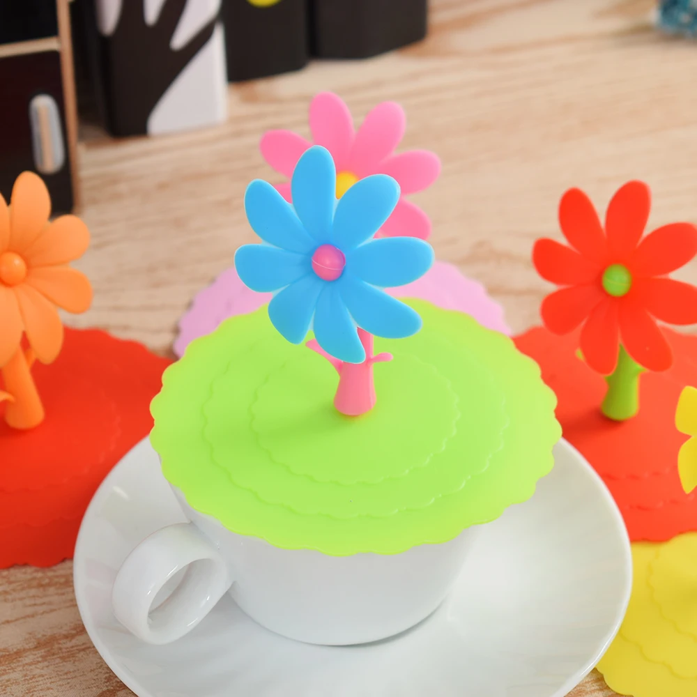 Food Grade Silicone Cup Lid Creative Mug Cover Dust Proof Sealing Silicone Drink Cup Lid Hot Cup Lid Does Not Contain Bpa