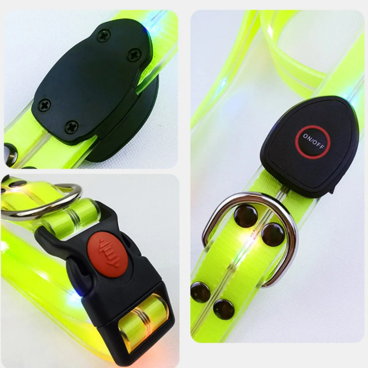 New Adjustable Led Glowing Pet Dog Collar PVC Waterproof Anti Dirty Easy To Clean for Big Small Dogs Puppy Cat Luminous Collar