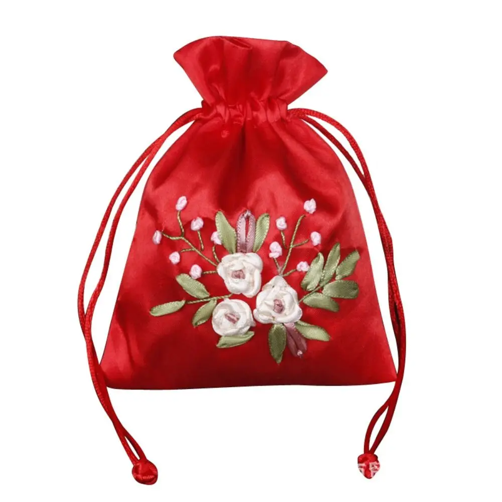 Candy Bag Embroidery Flower Drawstring Bag for Filled Fragrant Herbs Perfume Spice Bag Cloth Storage Bag Jewelry Packaging Bag