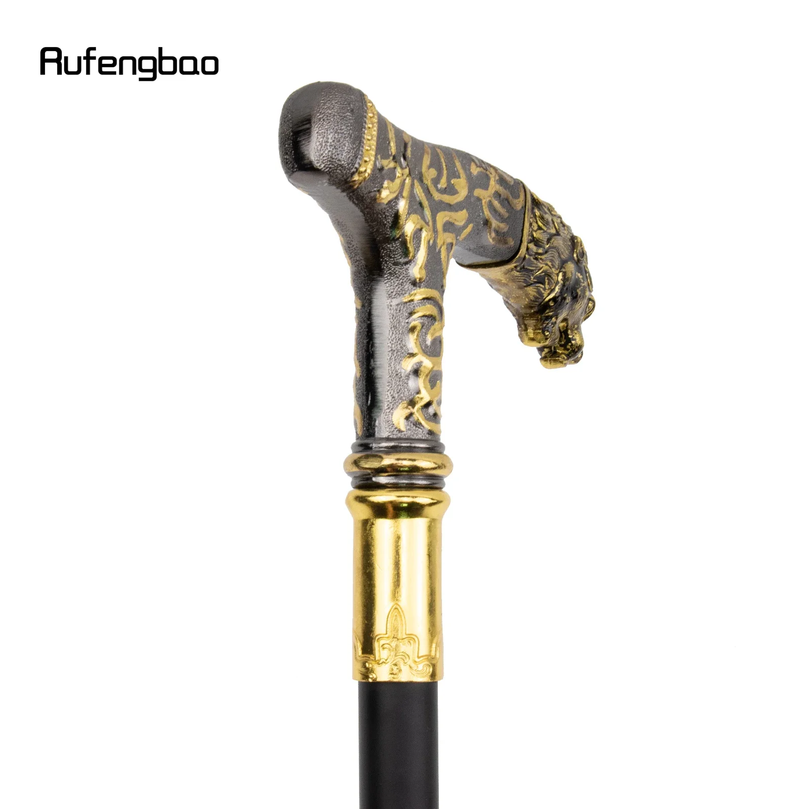 Golden Black Lion Luxury Pattern Walking Stick Party Fashion elegante bastone da passeggio decorativo Cospaly Cane manopola Crosier 90cm