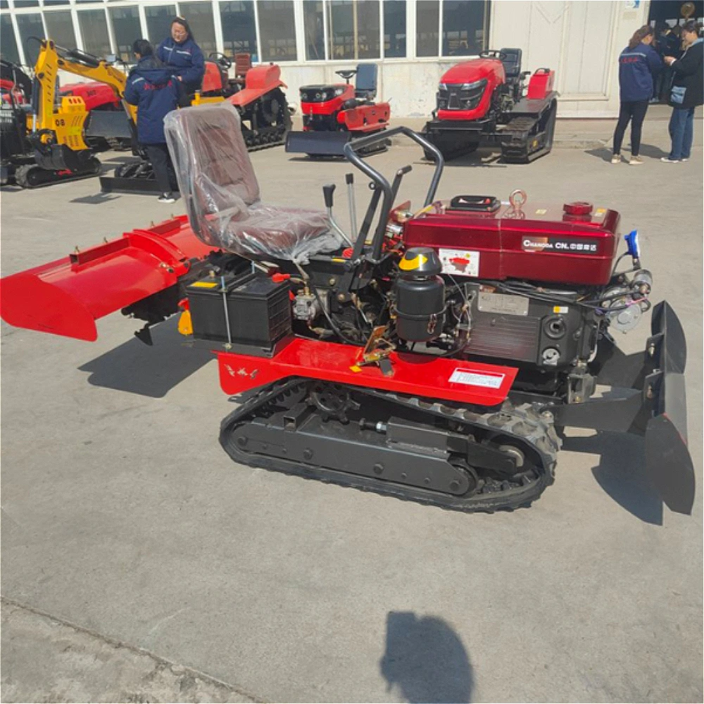 Best-Selling Export Factory Supply Agricultural Multifunctional 25HP 35HP Rotary Tiller Greenhouse Orchard Tracked Tractor