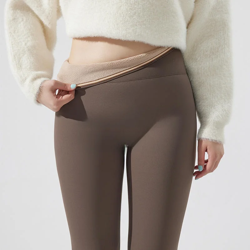 

Thiened Fce arkskin штаны для йоги женские узкие брюки больших размеров осень-зима теплые хлопковые брюки базовый слой брюк