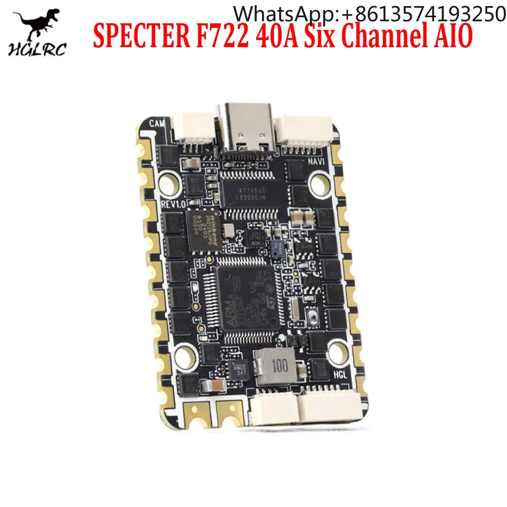 

HGLRC SPECTER F722 40A 6 Channel AIO Flight Controller 2-6S for Rekon Y6 Six-axis and Other Mixed Control Types FPV Drone