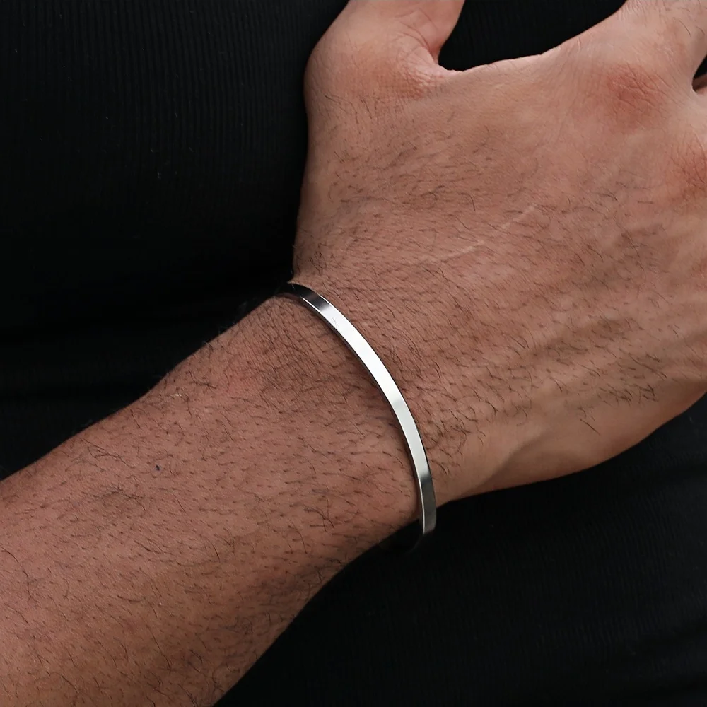 4mm Men Stainless Steel Adjustable Cuff Bracelet Gold Color Snake Bone Chain Bracelet Hip-Hop Fashion Jewelry Women Trendy
