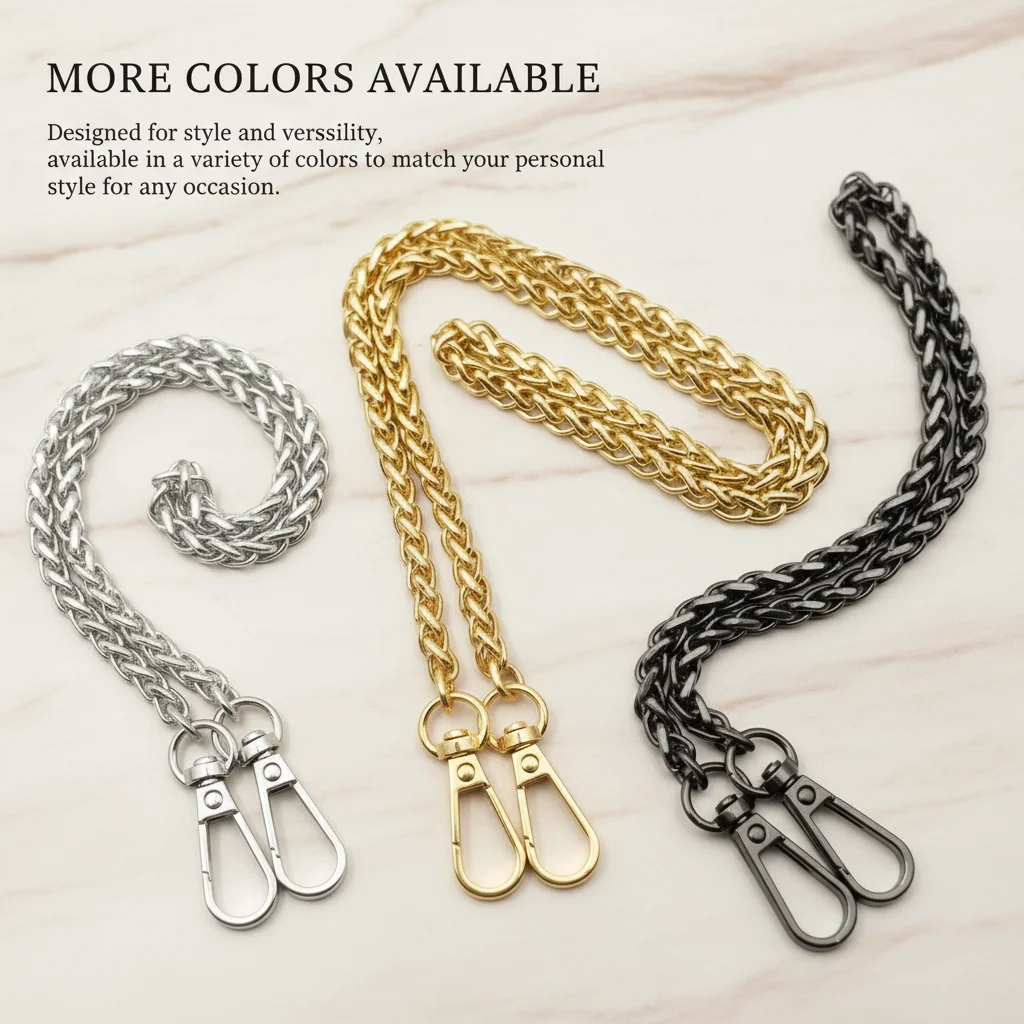 40/120cm Metal Aluminum Bag Chain Replacement Parts Accessories for Hand-Women Shoulder Handbag DIY Handmade Detachable Straps