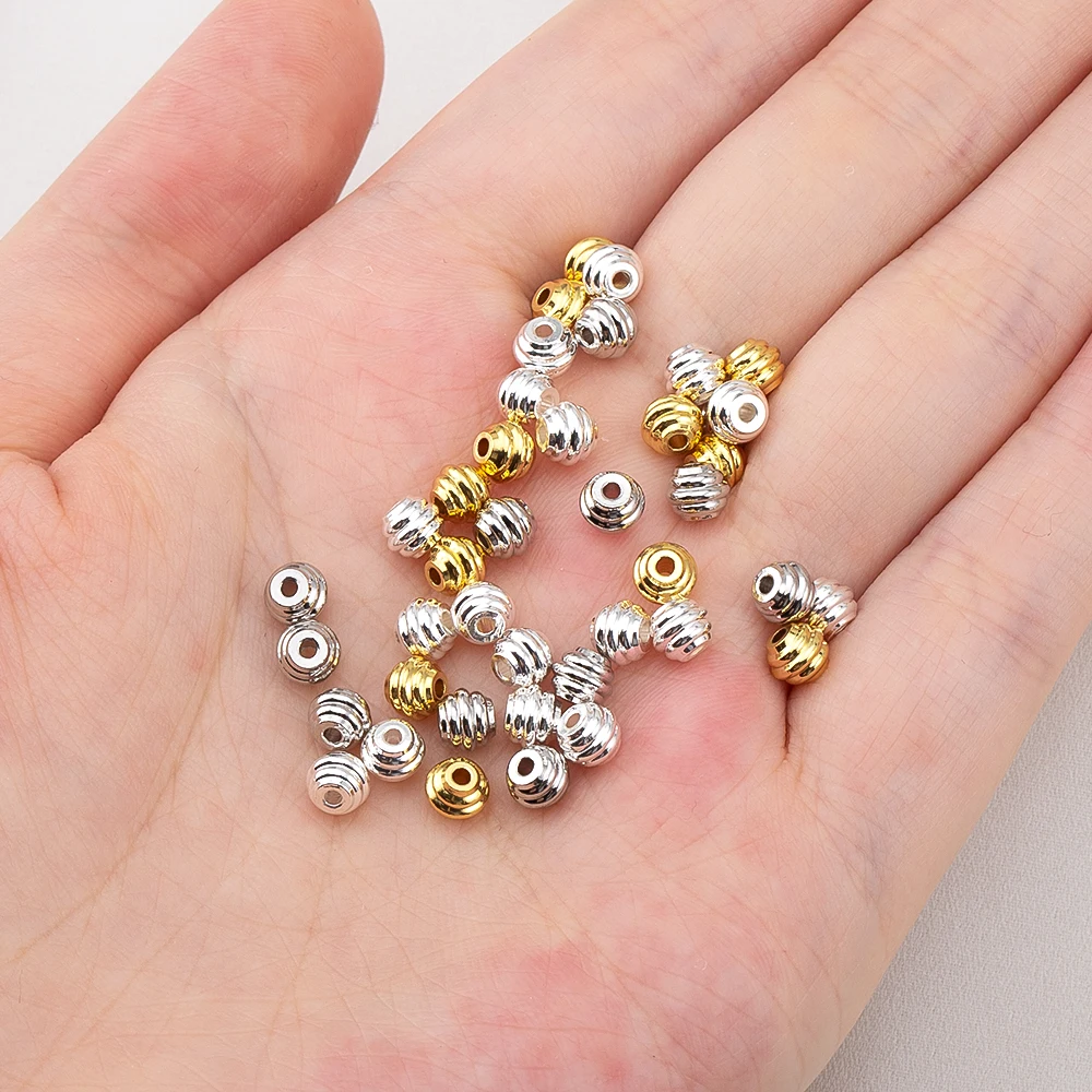 10Pcs 30Pcs 4x5mm 18K Multi Color Striped Beads for Handmade Craft DIY Bracelet Necklace Spacers Bead Jewelry Making Accessories