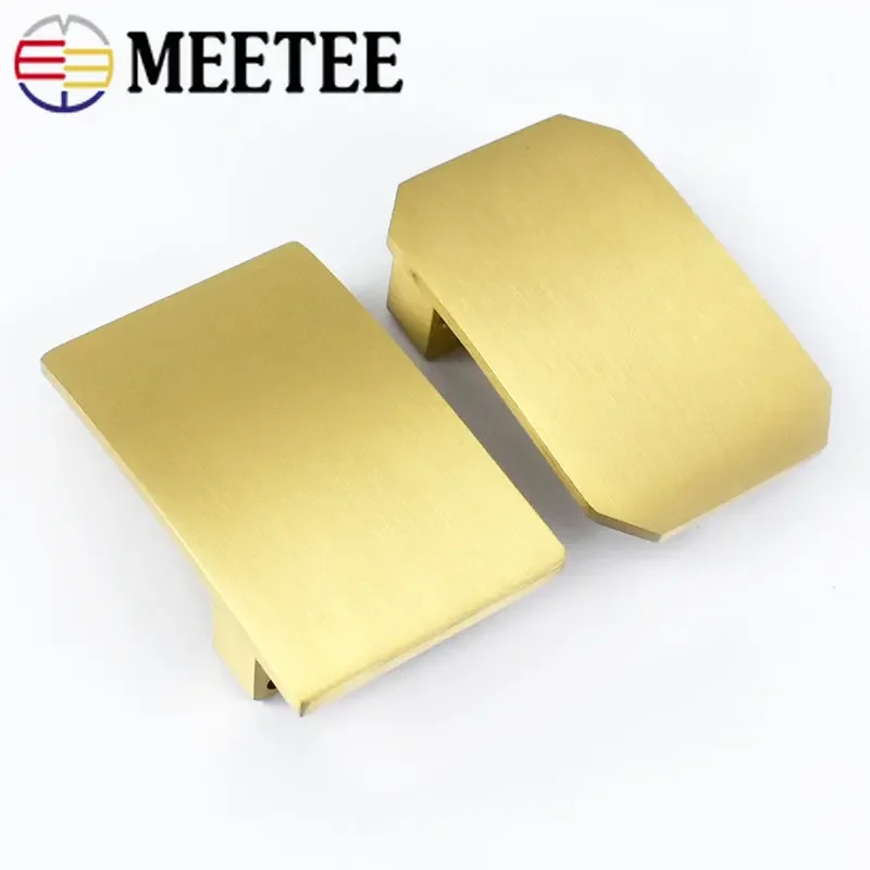 

Meetee 35/40mm Pure Solid Brass Belt Buckles Metal Clip Buckle Head for Men Jean Accessories DIY Leather Craft Fit 38-39mm Belts