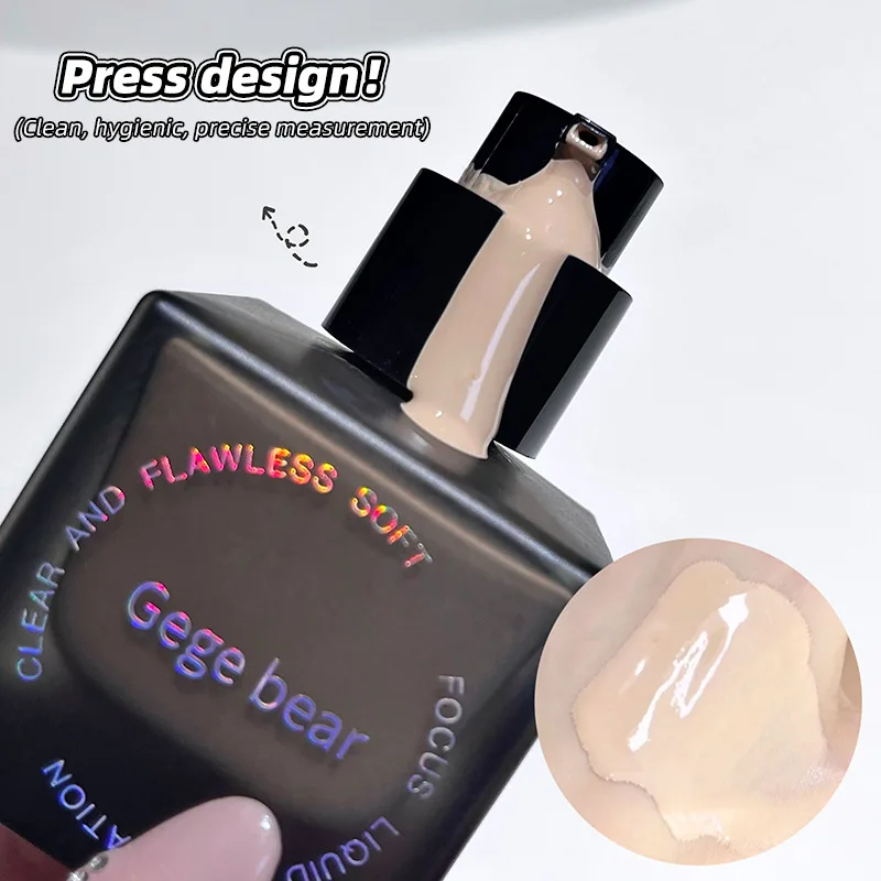 Gegebear Flawless Liquid Foundation 35ml Natural Cream Concealer Brightens Skin Color Long-lasting Makeup Base