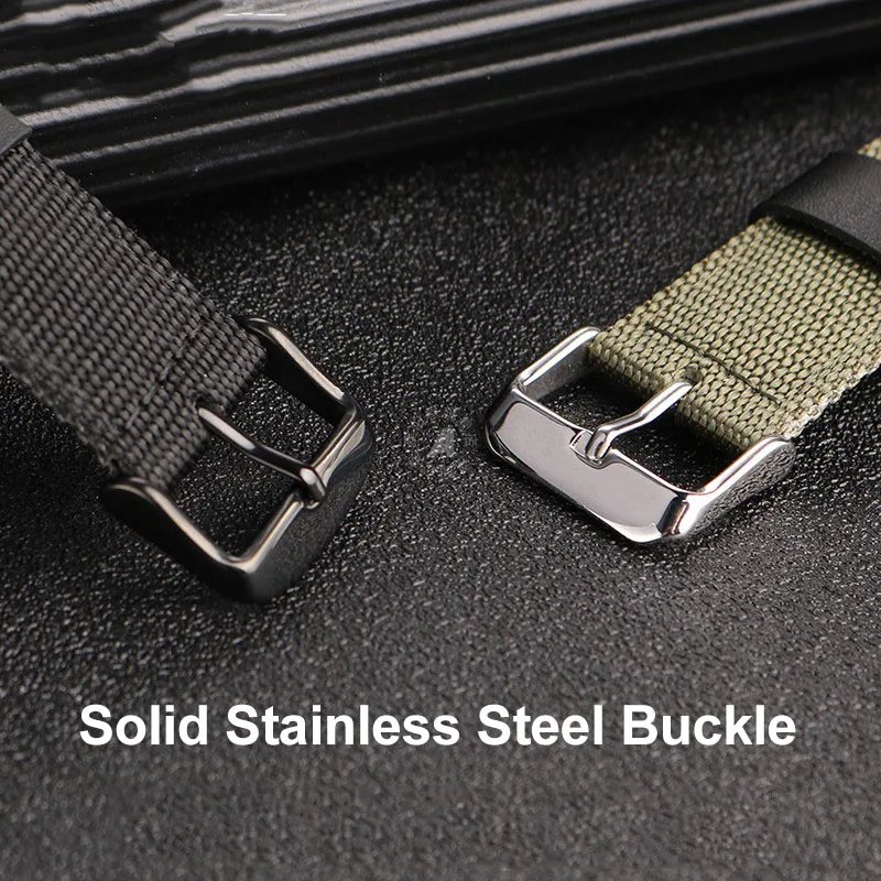 جديد الأخضر الأسود النايلون ساعة قماش الفرقة ل كاسيو G-SHOCK W-216H W-735H F-108WH W-215 AEQ-110W SGW-100 SGW-200 حزام ساعة اليد 18 مللي متر