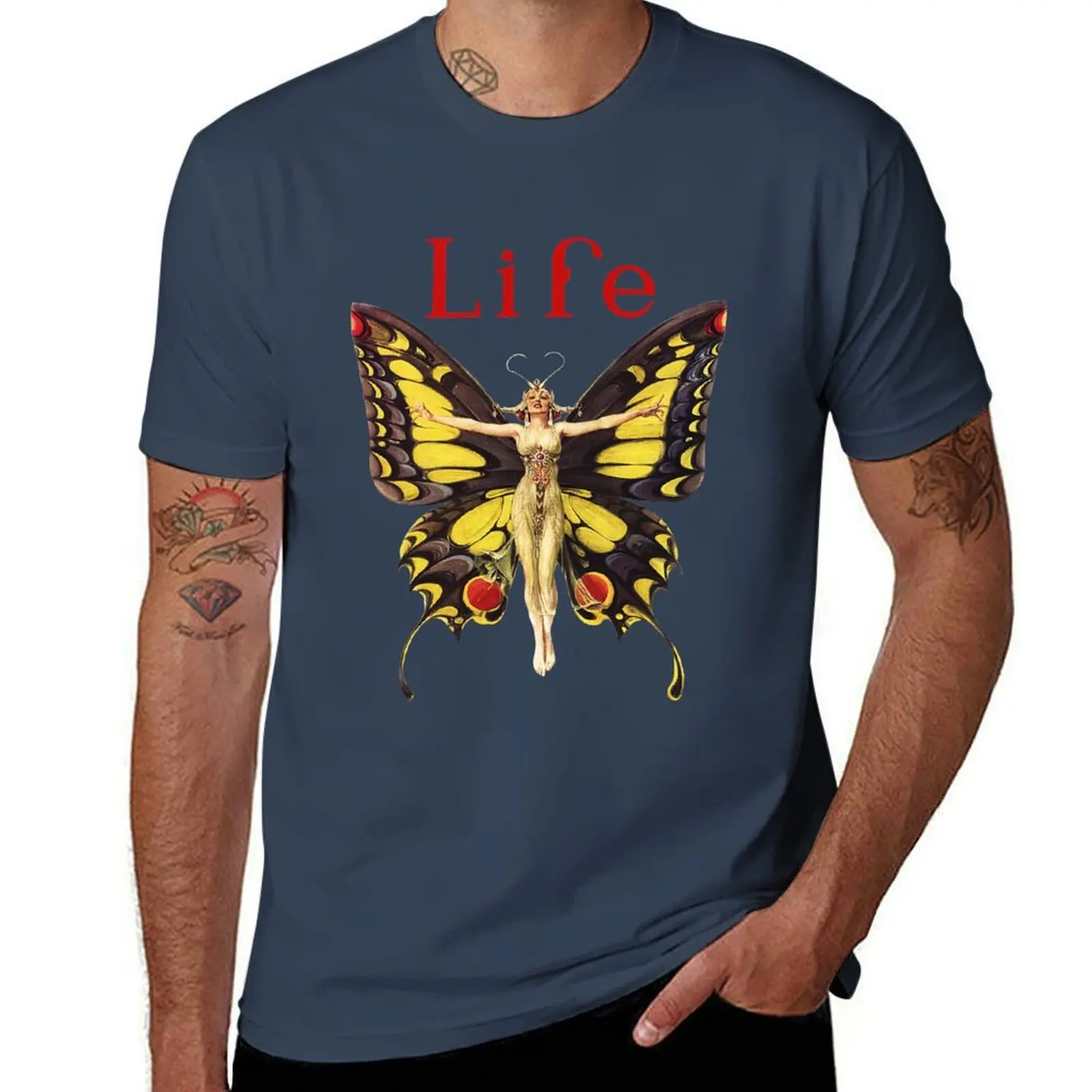 Magazine Vintage Cover Life T-Shirt Stylish Print Short Sleeve Tee