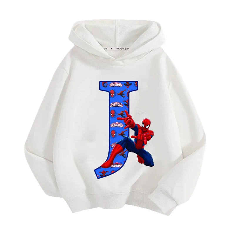 Marvels Spidermans Letter Hoodies Boys Anime Action Figures Sweatshirt Kid Winter Warm Pullover Thickening Clothes Children Gift