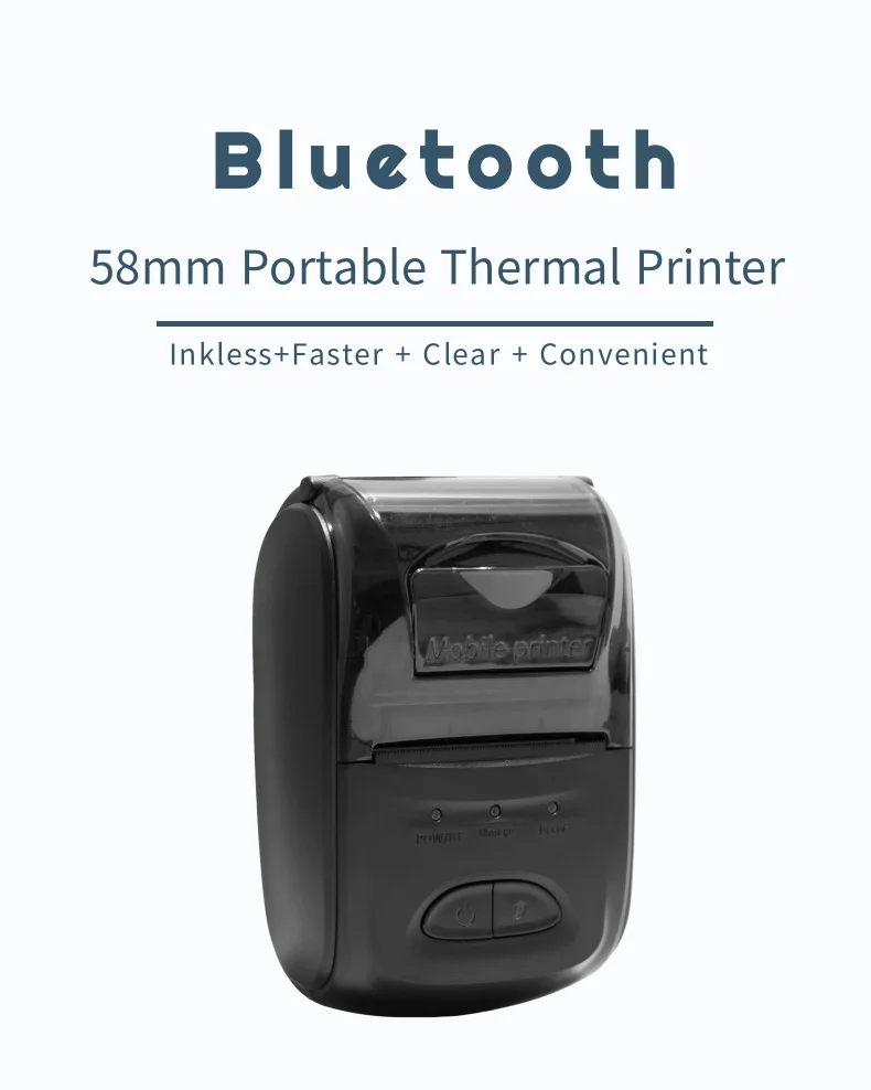 

Портативный мини-принтер 58 мм, термоэтикетка, беспроводной чековый Bluetooth карманный P-принтер для малого бизнеса/компьютерный принтер
