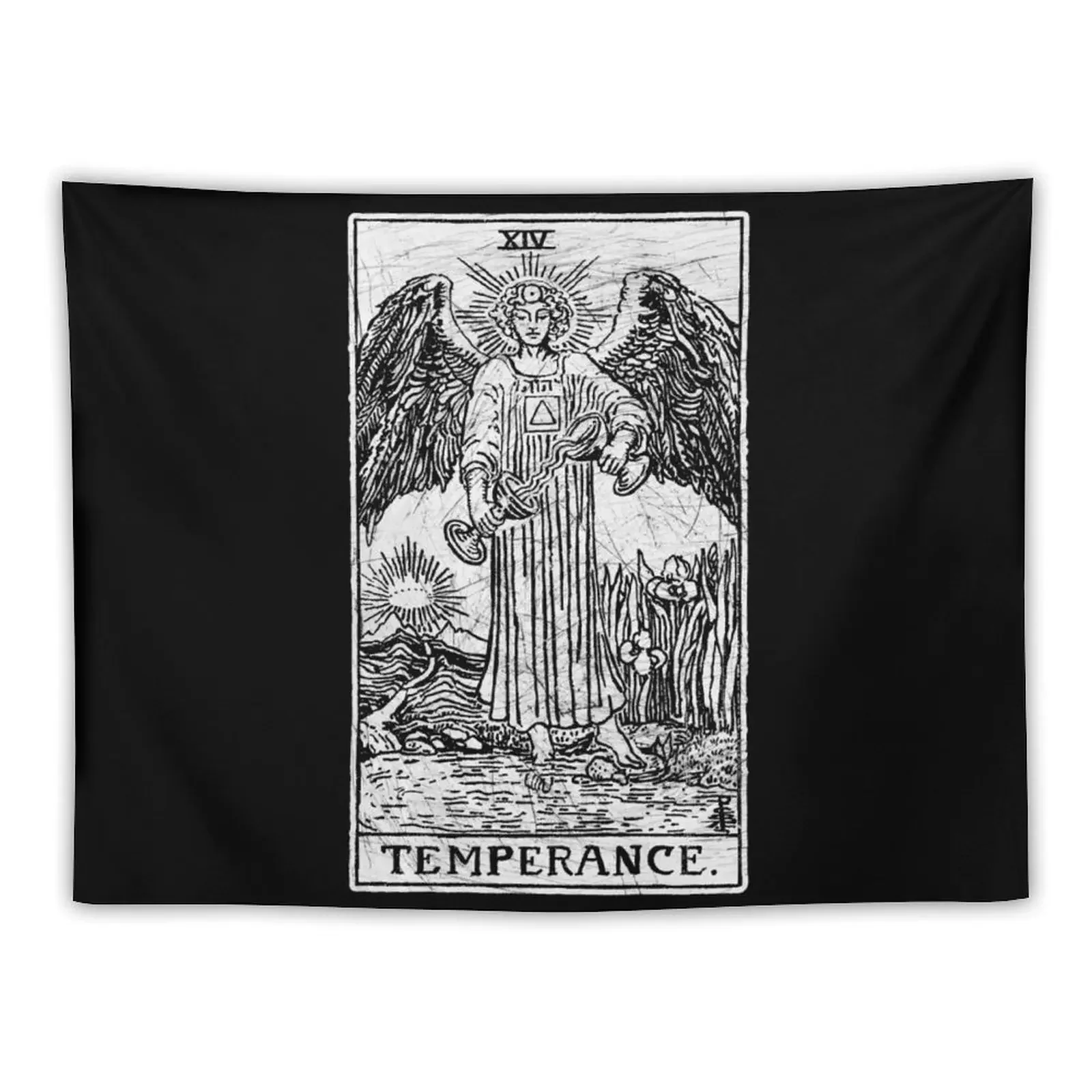 Temperance Tarot Card - Major Arcana - fortune telling - occult Tapestry Aesthetic Room Decoration Tapestry