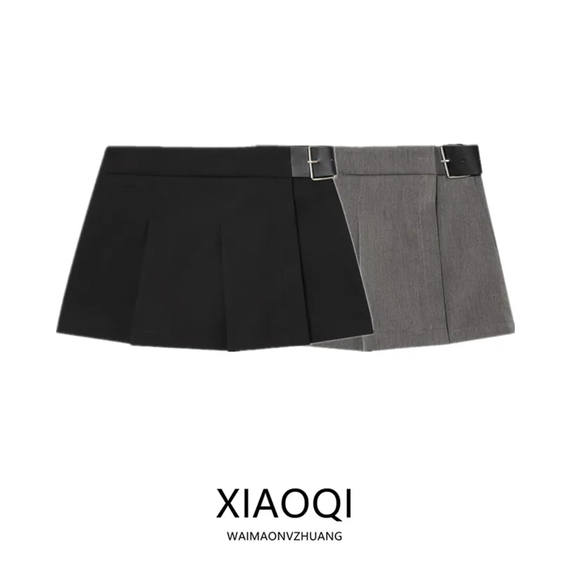 Femmes Faion large pli ceinturé taille moyenne jupe pantalon automne nouveauté Design polyvalent décontracté support ajustement autres/autres