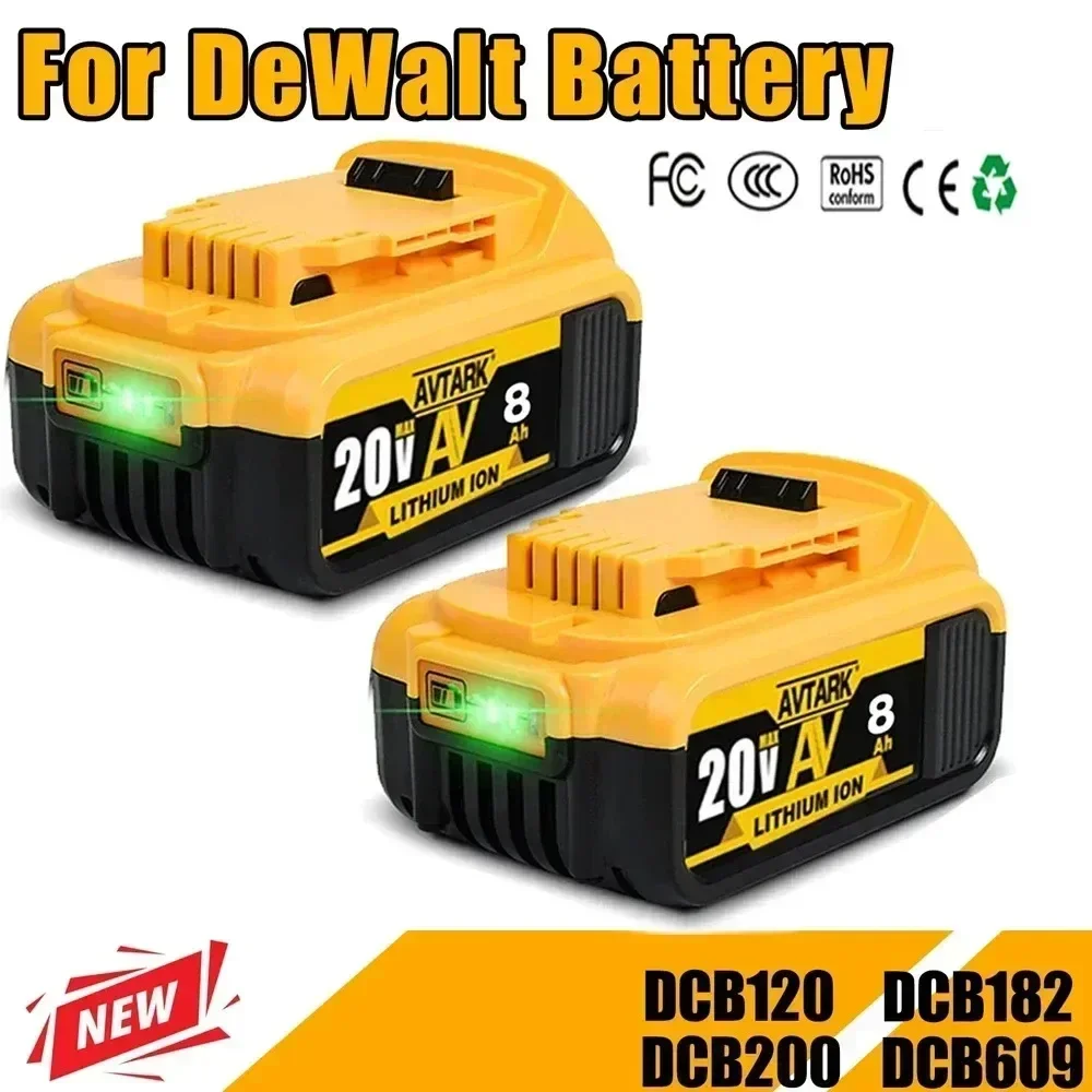 Dewalt 전동 공구와 호환되는 새로운 20V 배터리 18V 12Ah 충전식 전동 공구 리튬 배터리 20V 18Volt 12Ah DCB200