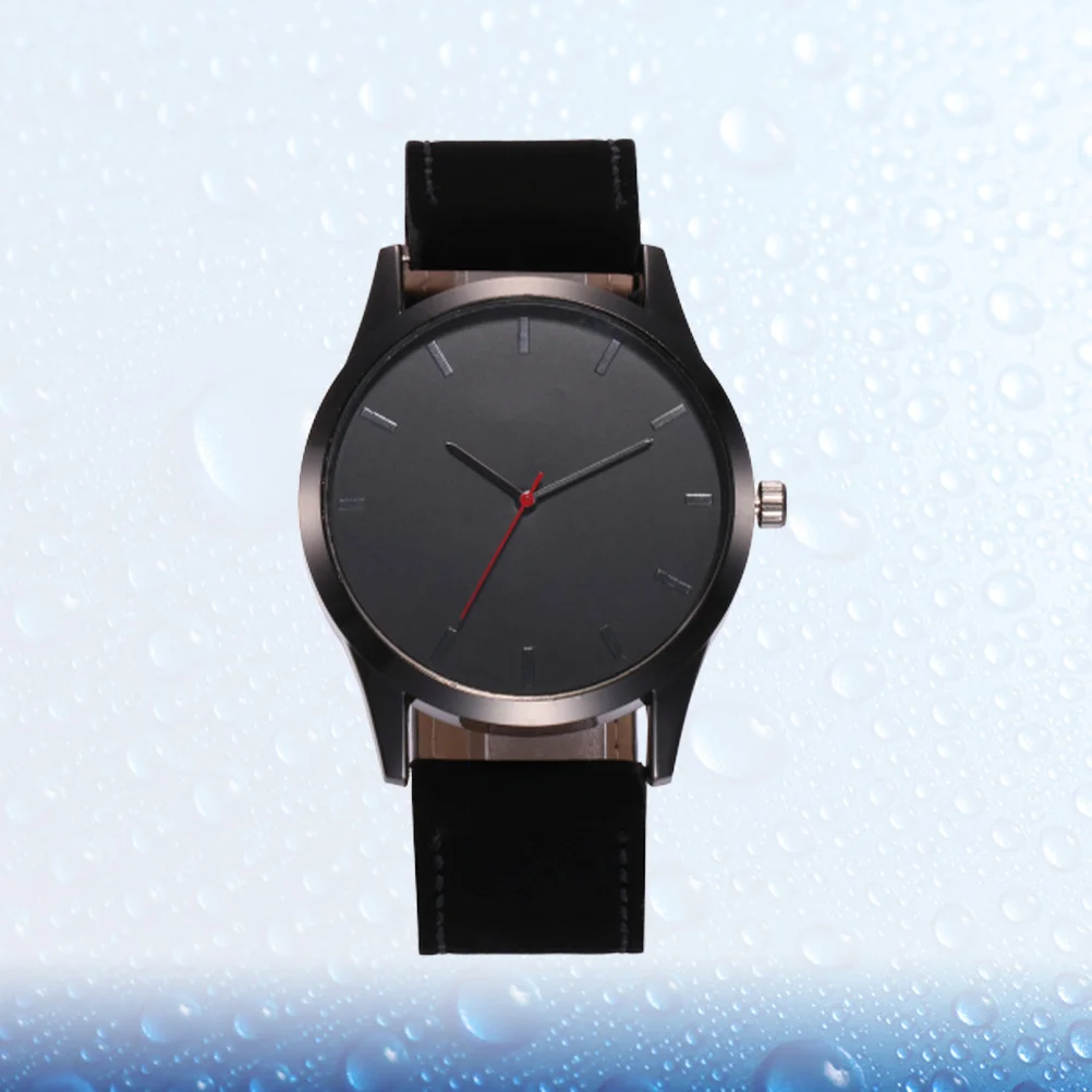 

Black Men's Large Dial Watch Band Analog Quartz Movement Classic Design for Office Daily Wear Accurate Timepiece