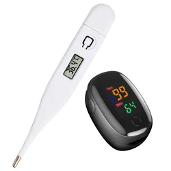 Baby Thermometers Pulse Oximeter Finger Digital Thermometer Accurate Oral Armpit Temperature Reading Fever Alert Termometer