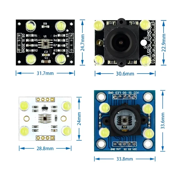 GY-31/GY-33 TCS34725 with Wide Angle Lens TCS3200D/TCS230 Color Identification Sensor Module