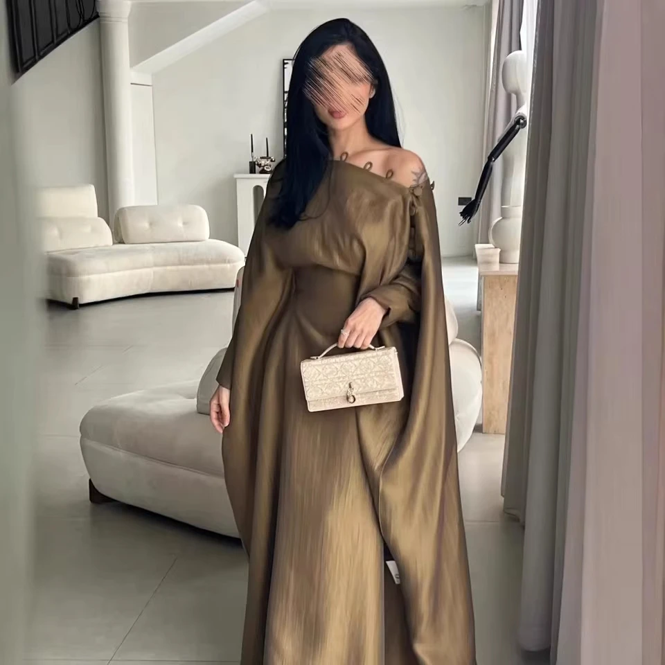 

Women's Solid Color Elegant Casual Trendy Button Vintage Eleganst Long Sleeve Ceremonial Dresses Spring Summer Fashion American