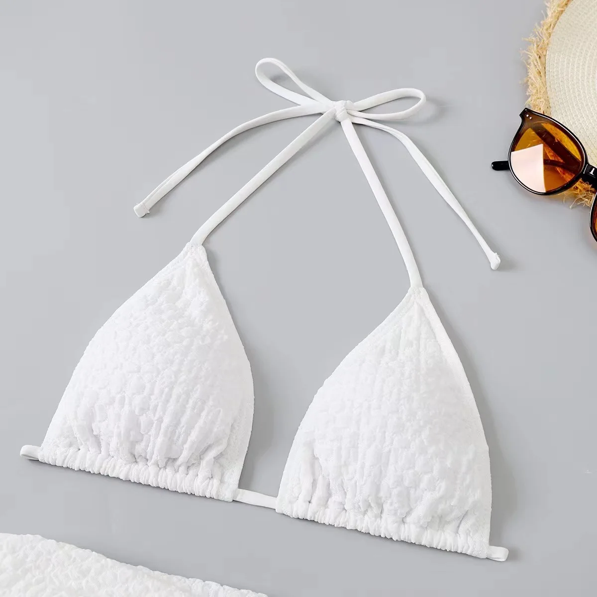 Nowy 3-częściowy kostium kąpielowy damski stringi Strój kąpielowy Sexy Micro Bikini Set ze spódnicami Sarong Cover Ups Strój kąpielowy do pływania