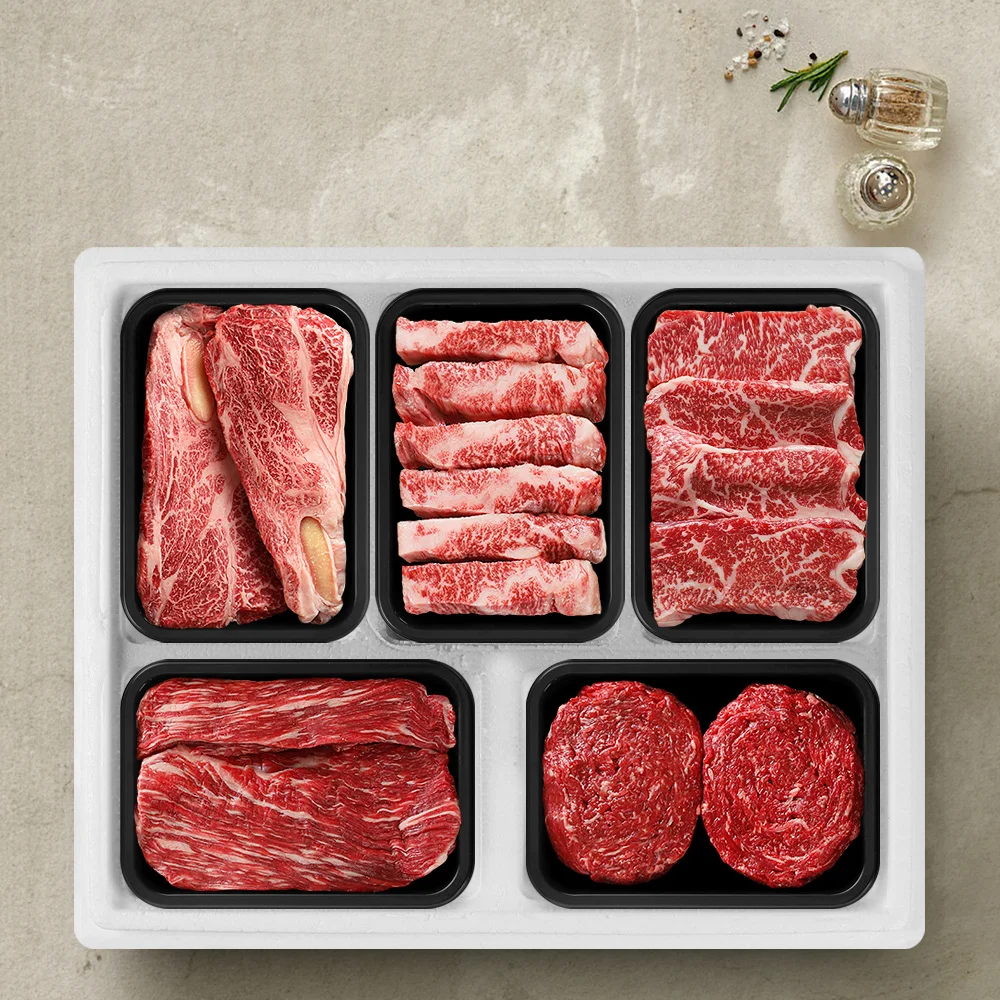 Korean beef 1 grade Grown meat assorted gift set No. 4 1.5kg 300g of RI + 300g of fire meat)