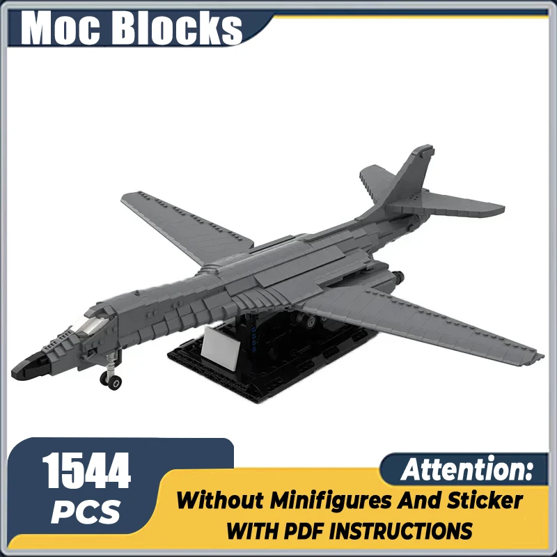 Moc Building Bricks Military Model 1:72 Scale B-1B Lancer Bomber Technology Modular Blocks Gift Christmas Toys DIY Sets Assembly