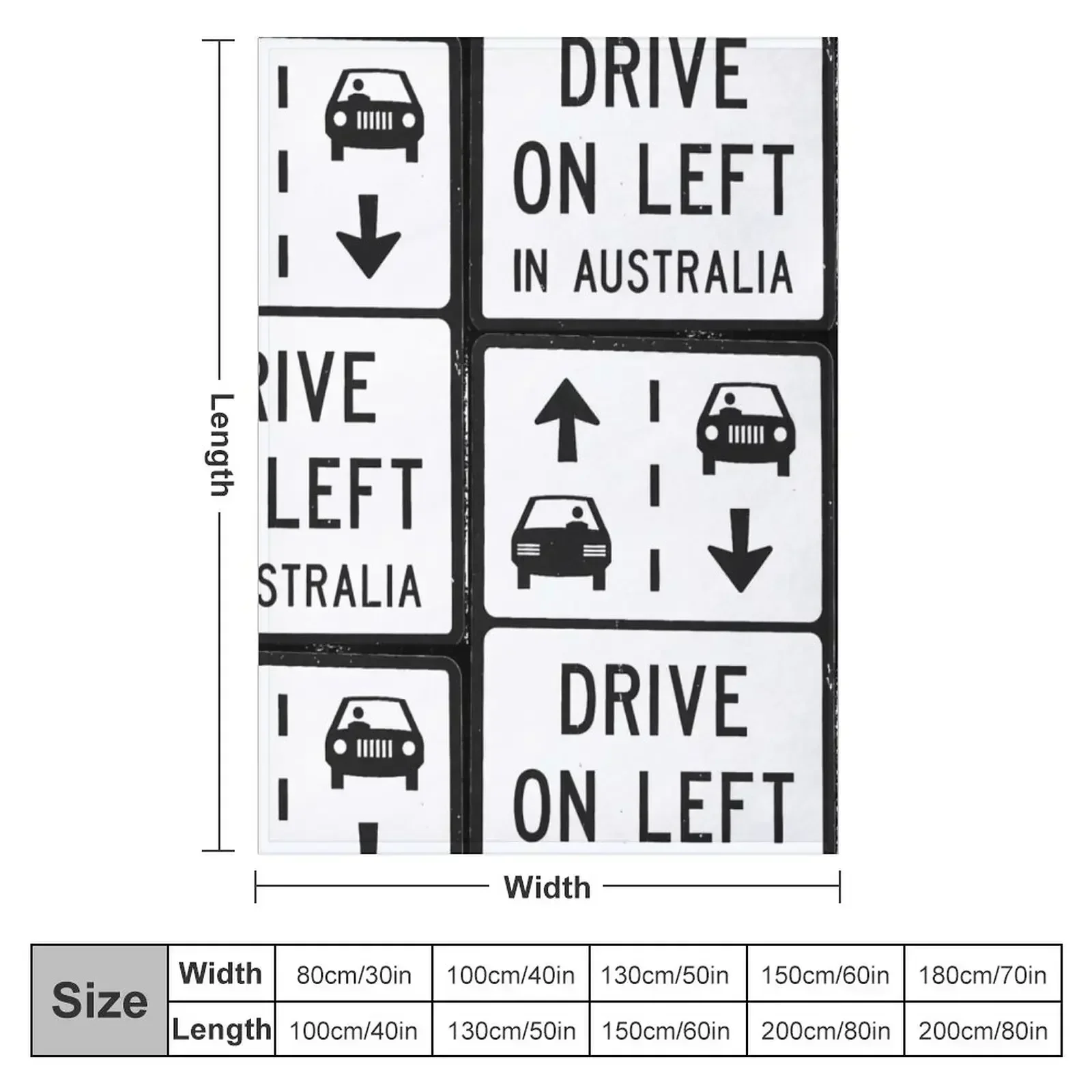 New Drive on the left in Australia - road sign Throw Blanket Warm Luxury Tourist decorative Blankets
