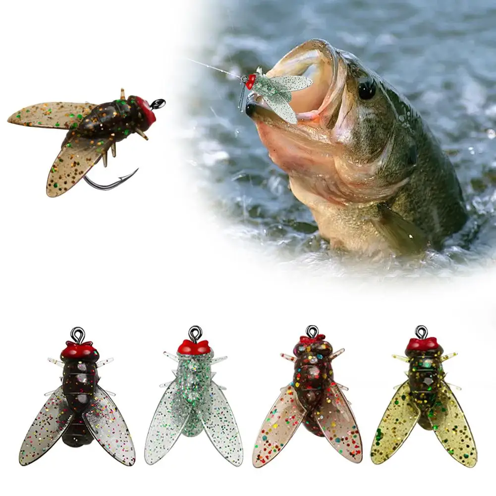 Bionic Fly Fishing Bait(20PCS), 2024 New Fly Hook Soft Bait Add Fish Attractant Fishing Gear For Salmon, Trout